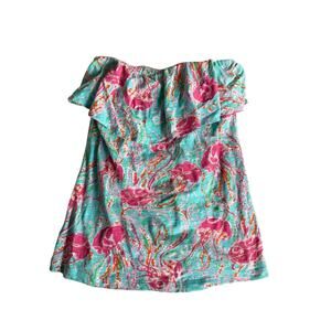 Lilly Pulitzer Girl's Size XS Sleeveless Top Jellyfish Pink Blue Nautical